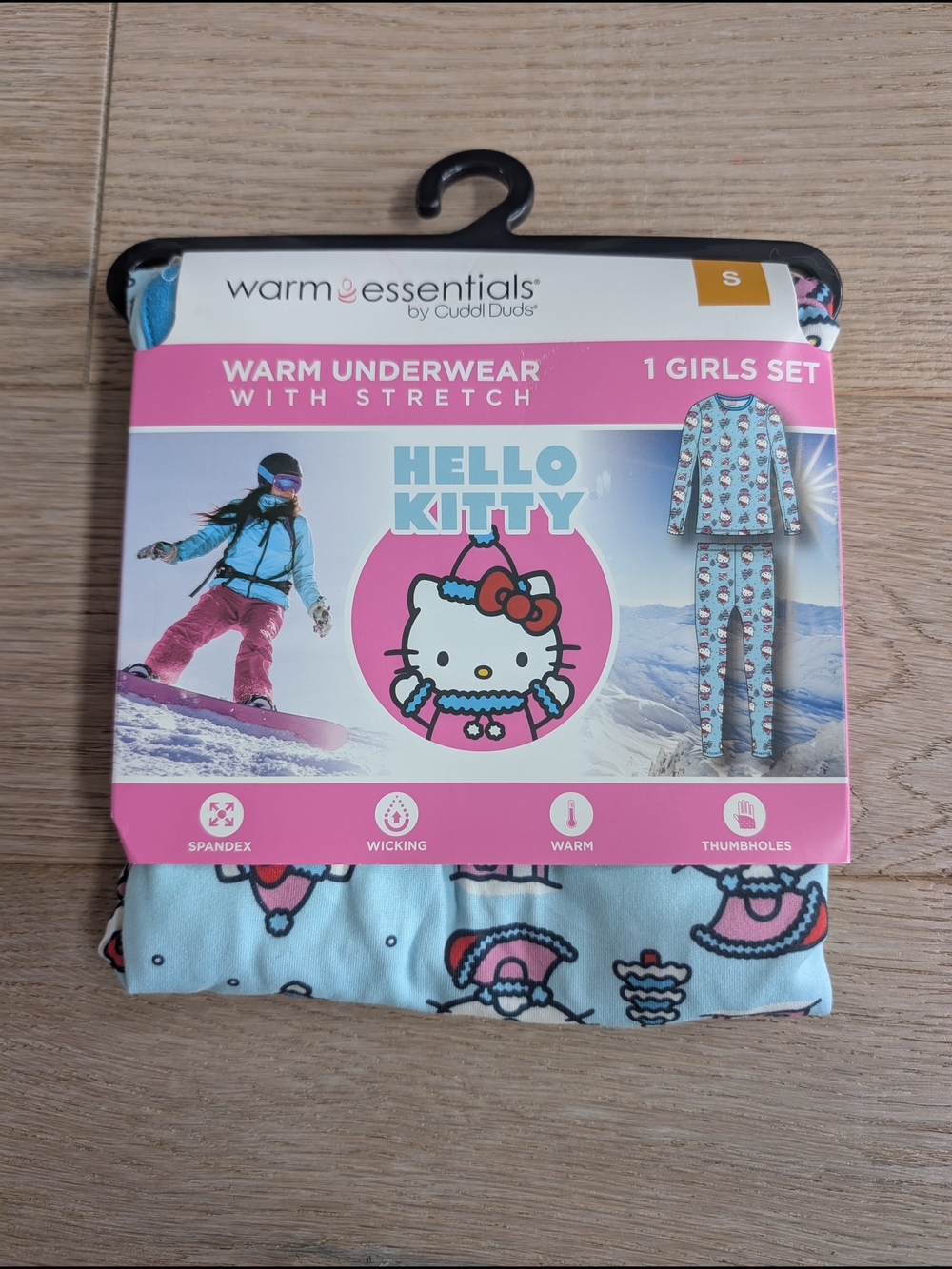 Cuddl Duds Hello Kitty Light Blue Girls Thermal Set